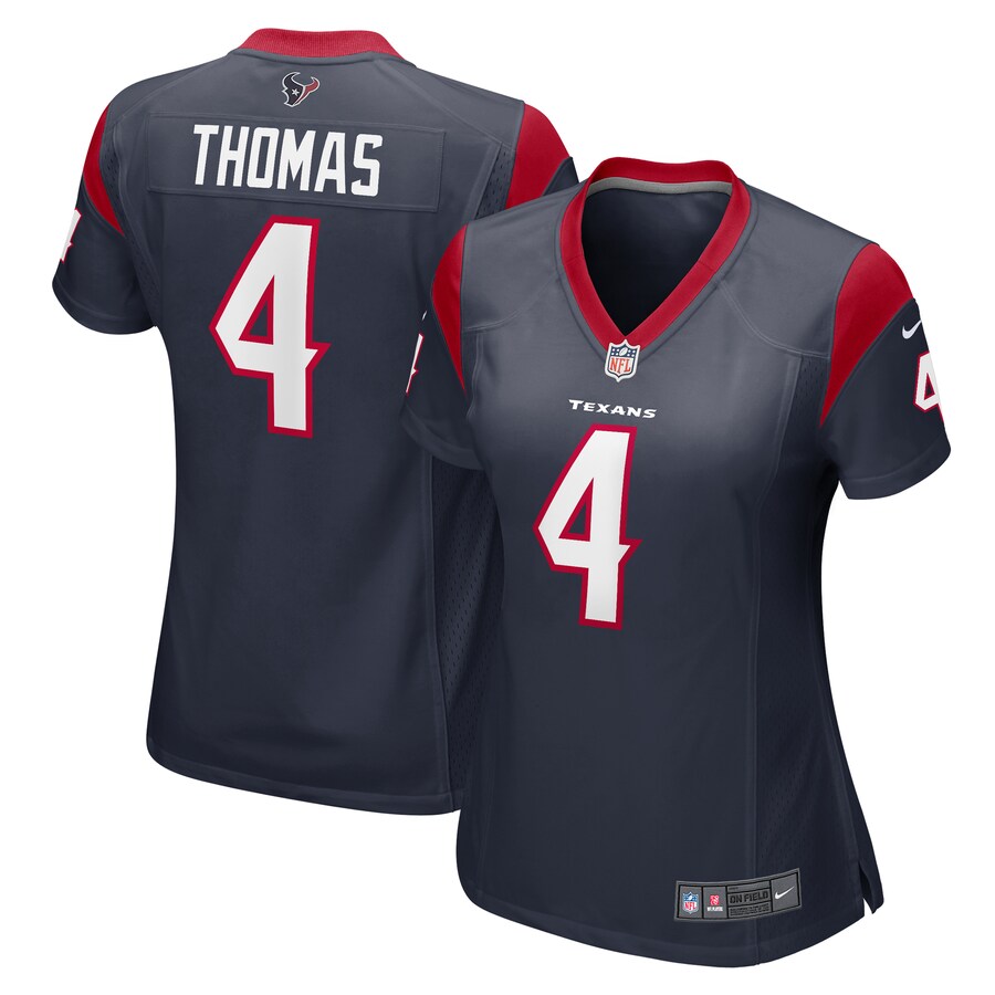 Women's Houston Texans Tavierre Thomas Nike  Navy Team Game Jersey - ujerseystore