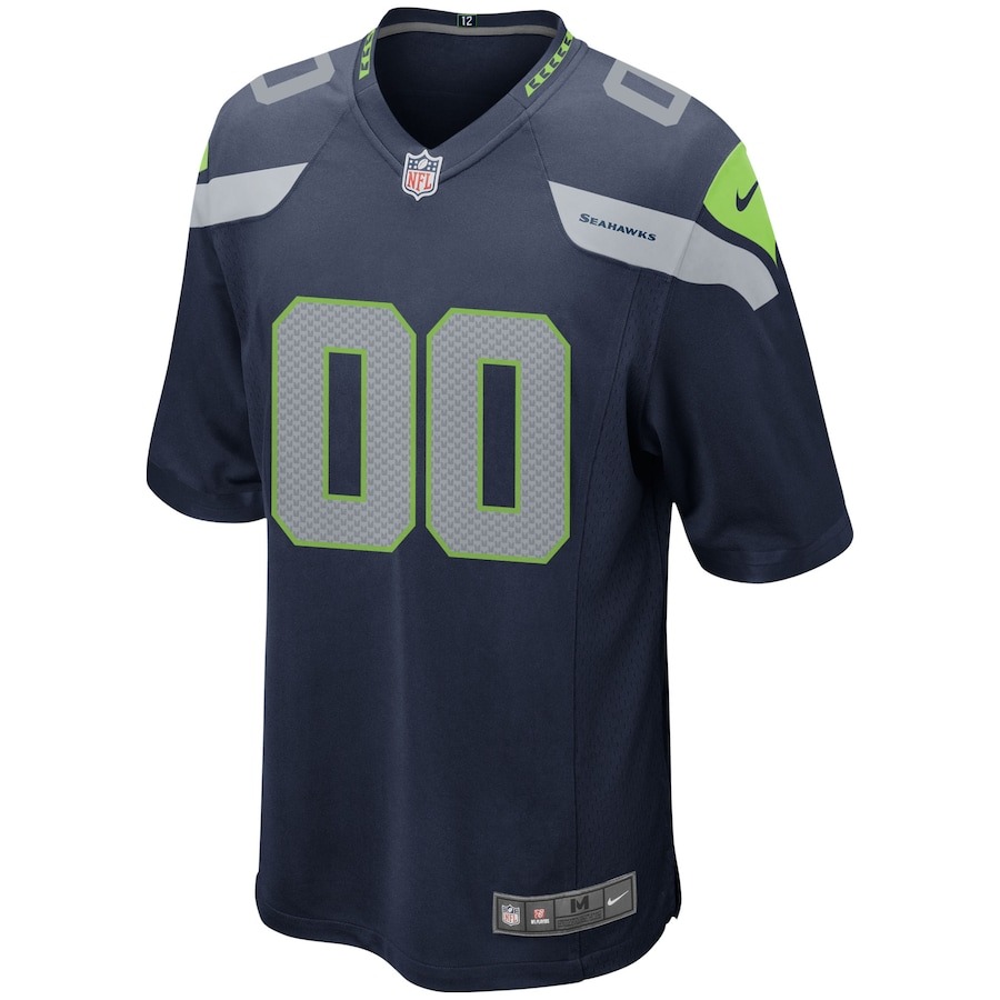 Men's Seattle Seahawks Nike College Navy Custom Game Jersey - ujerseystore