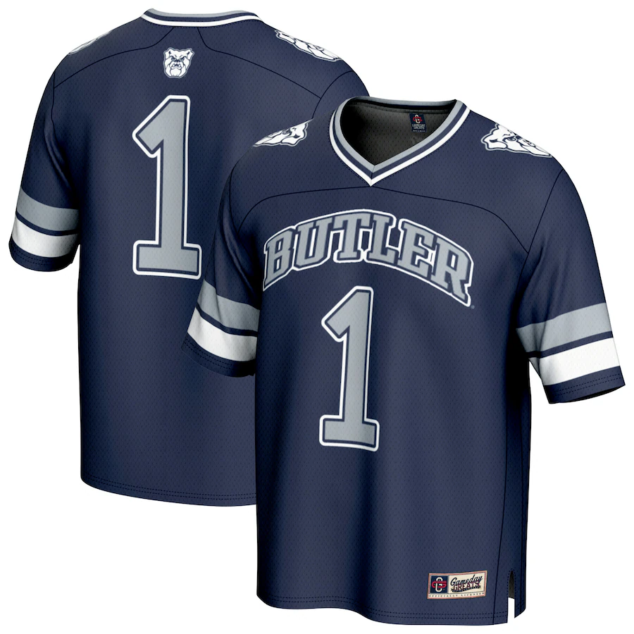Youth GameDay Greats #1 Navy Butler Bulldogs Lightweight Collegiate Football Fashion Jersey - ujerseystore