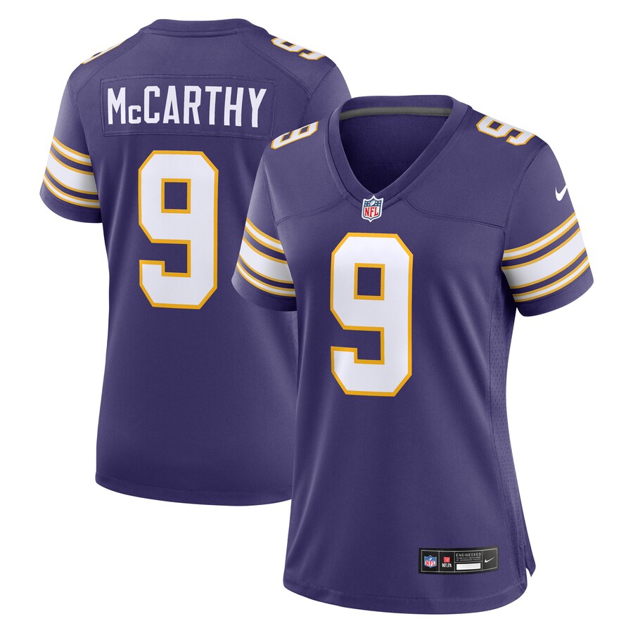 Women's Minnesota Vikings J.J. McCarthy Nike Purple 2nd Alternate 2024 NFL Draft First Round Pick Player Game Jersey - ujerseystore