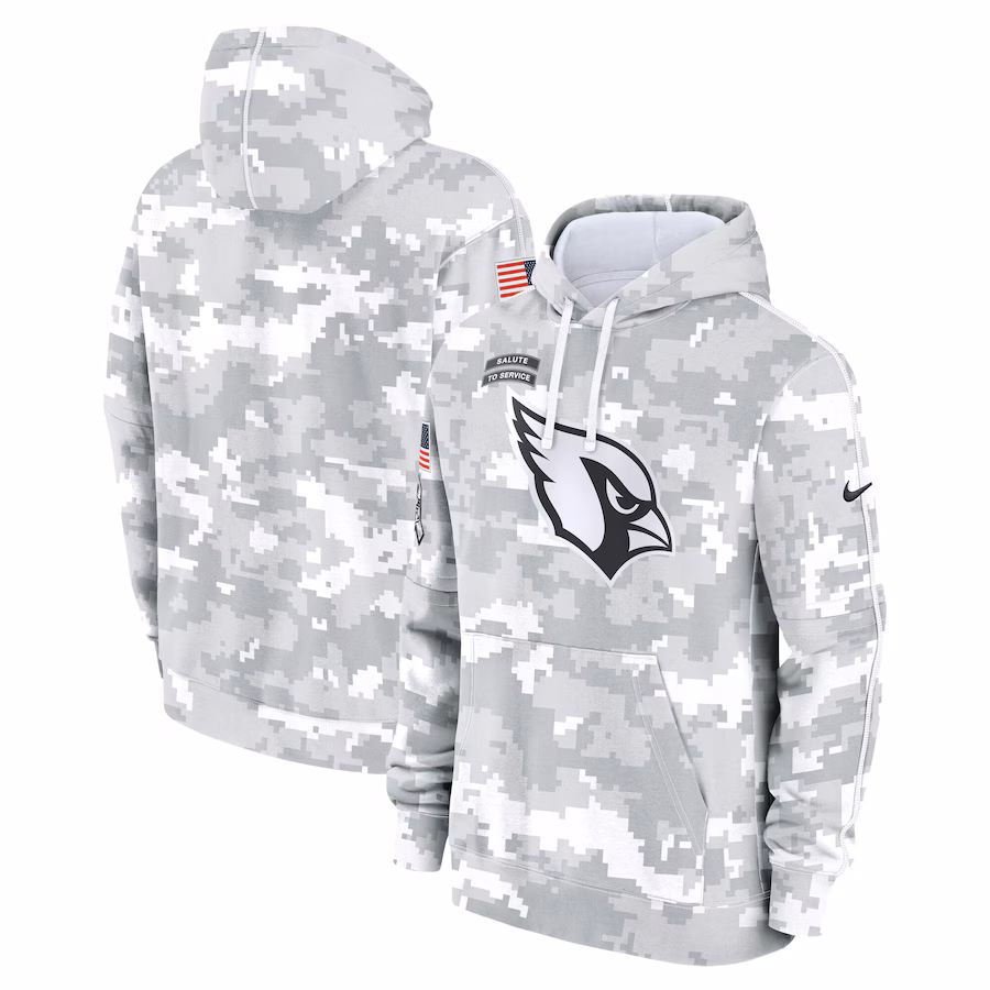Men's Arizona Cardinals Nike Arctic Camo 2024 Salute to Service Club Fleece Pullover Hoodie - ujerseystore