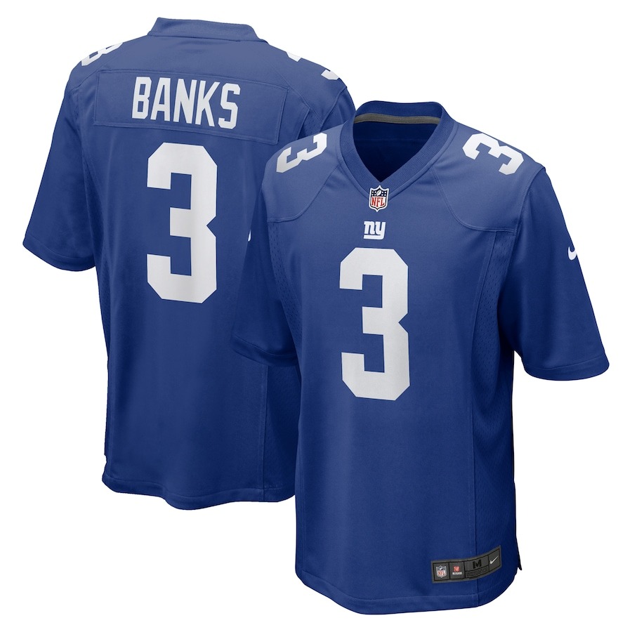 Men's New York Giants Deonte Banks Nike  Royal  Game Jersey - ujerseystore