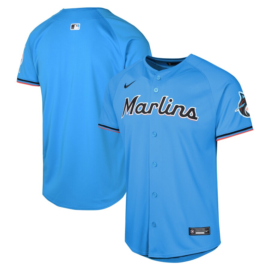 Youth Miami Marlins Nike Blue Alternate Limited Jersey - ujerseystore