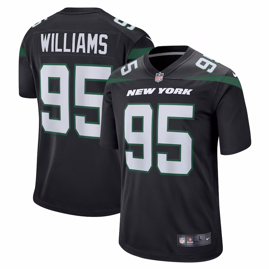 Men's New York Jets Quinnen Williams Nike Stealth Black Alternate Game Player Jersey - ujerseystore