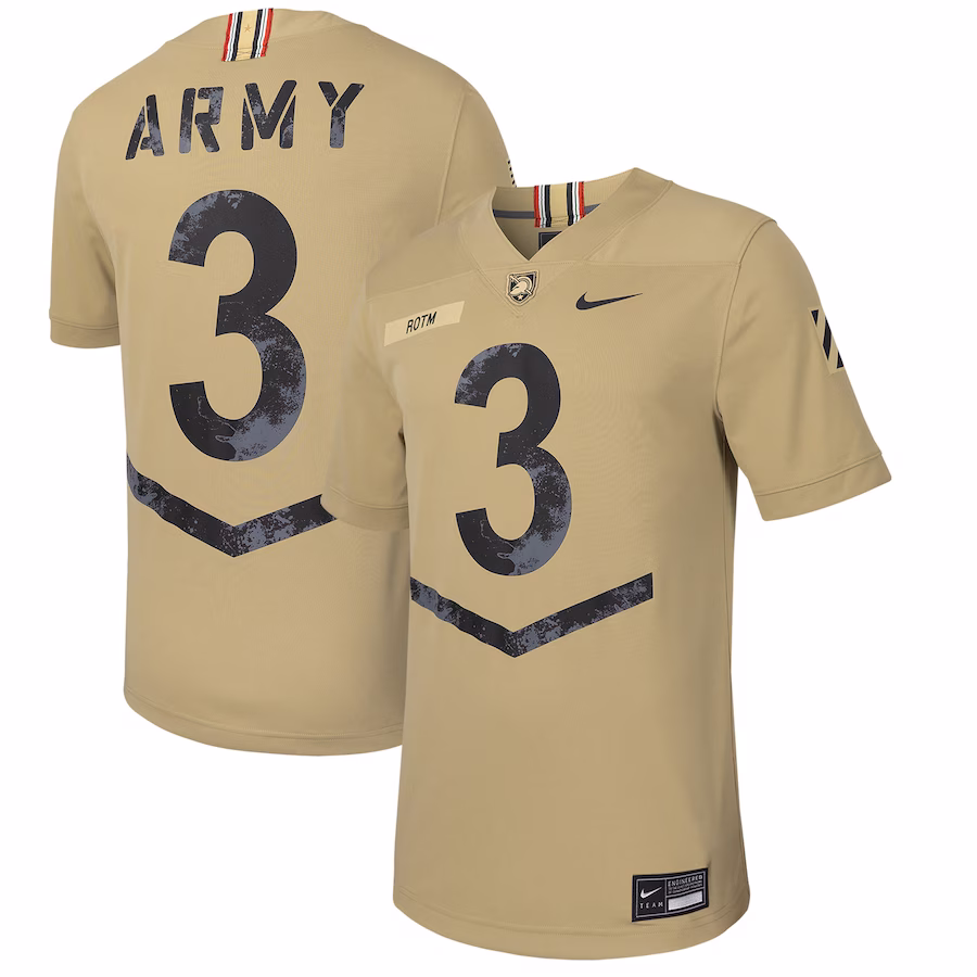 #3 Army Black Knights Nike 2023 Rivalry Collection Untouchable Football Replica Jersey - Tan - ujerseystore