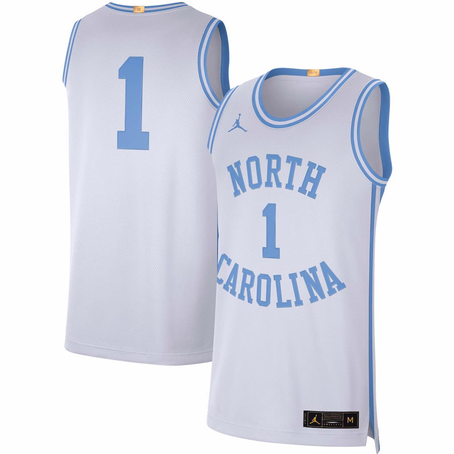 #1 North Carolina Tar Heels Jordan Brand Retro Limited Jersey - White - ujerseystore
