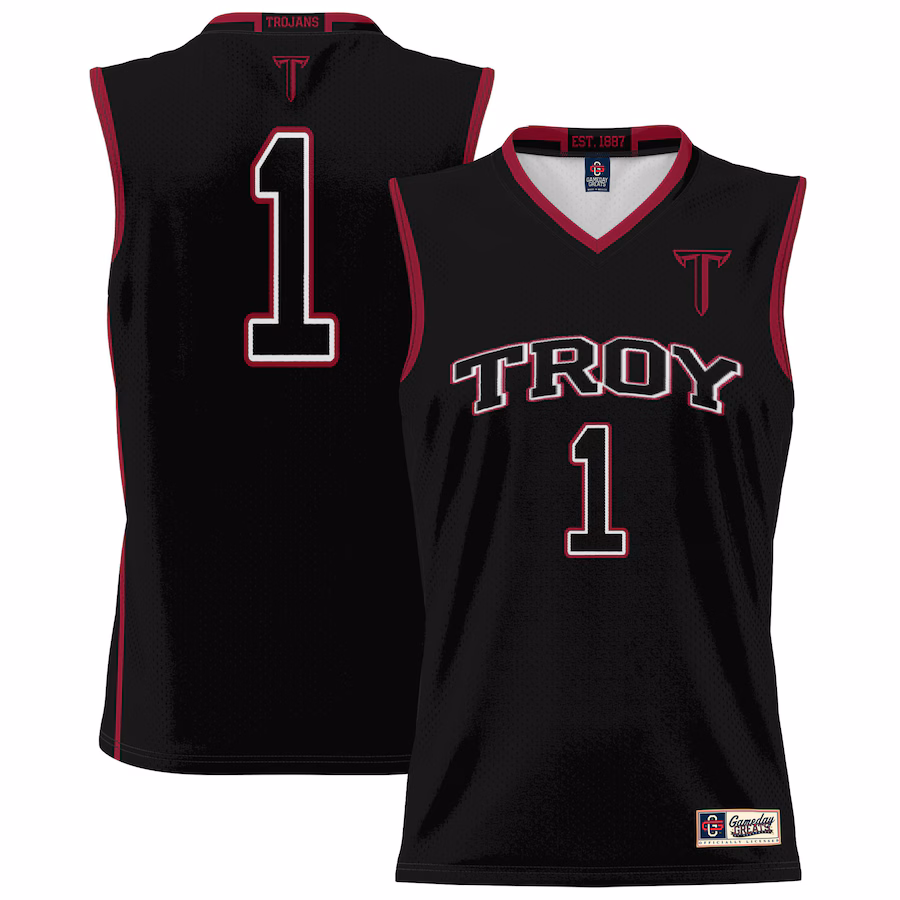 Youth GameDay Greats #1 Black Troy University Trojans Lightweight Basketball Jersey - ujerseystore