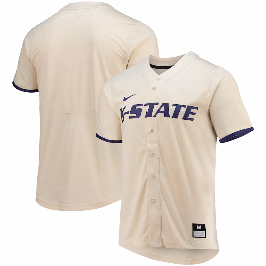 Men's Nike Natural Kansas State Wildcats Replica Baseball Jersey - ujerseystore