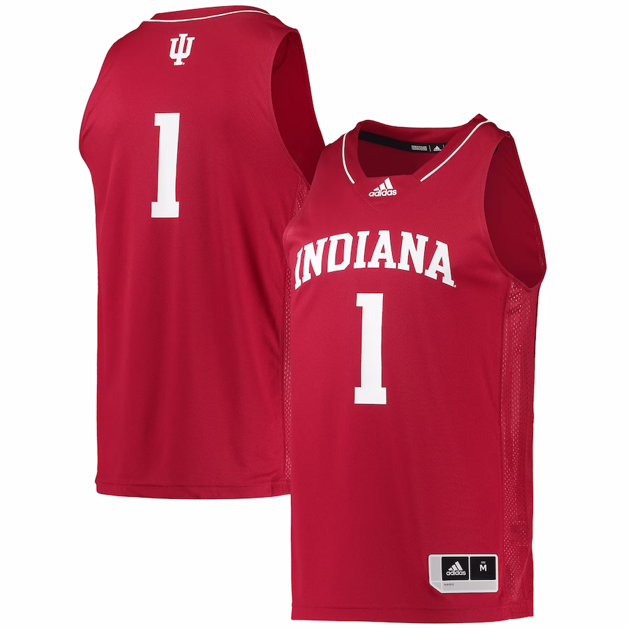 #1 Indiana Hoosiers adidas Team Swingman Basketball Jersey - Crimson - ujerseystore