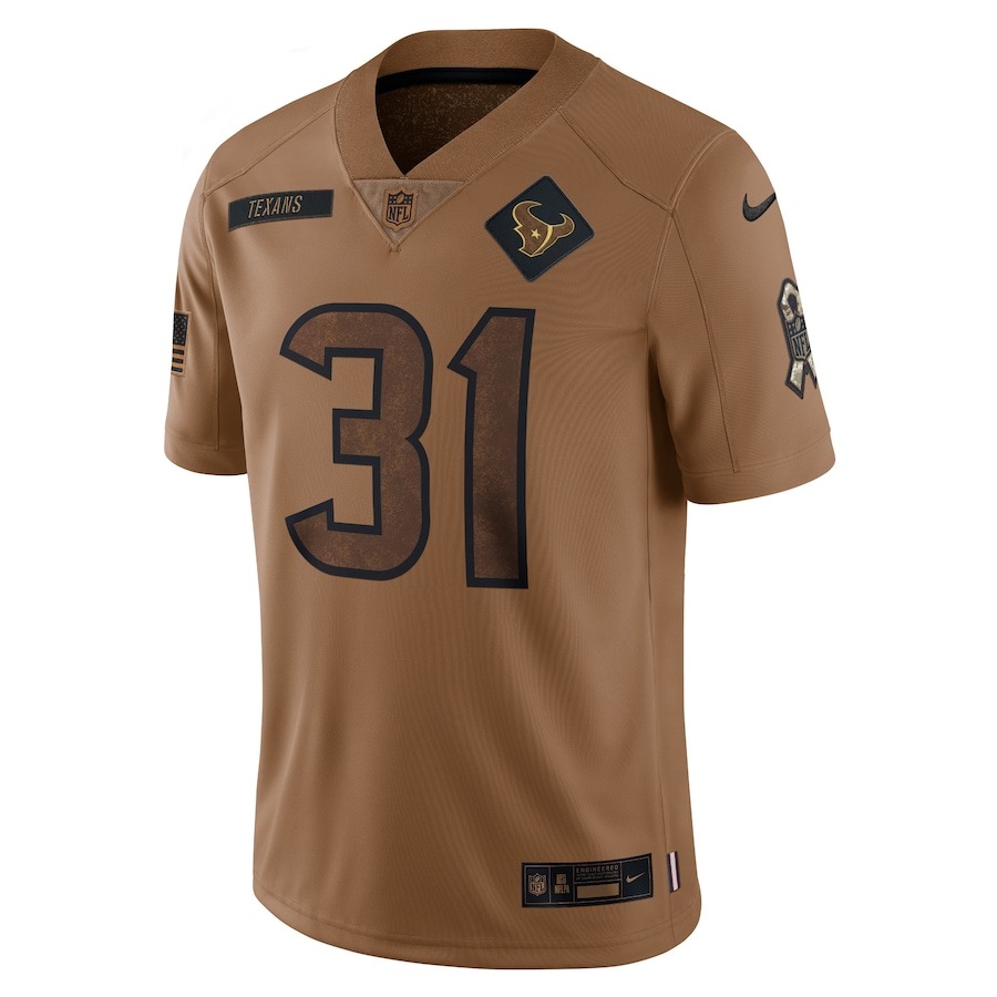 Men's Houston Texans Dameon Pierce Nike Brown 2023 Salute To Service Limited Jersey - ujerseystore