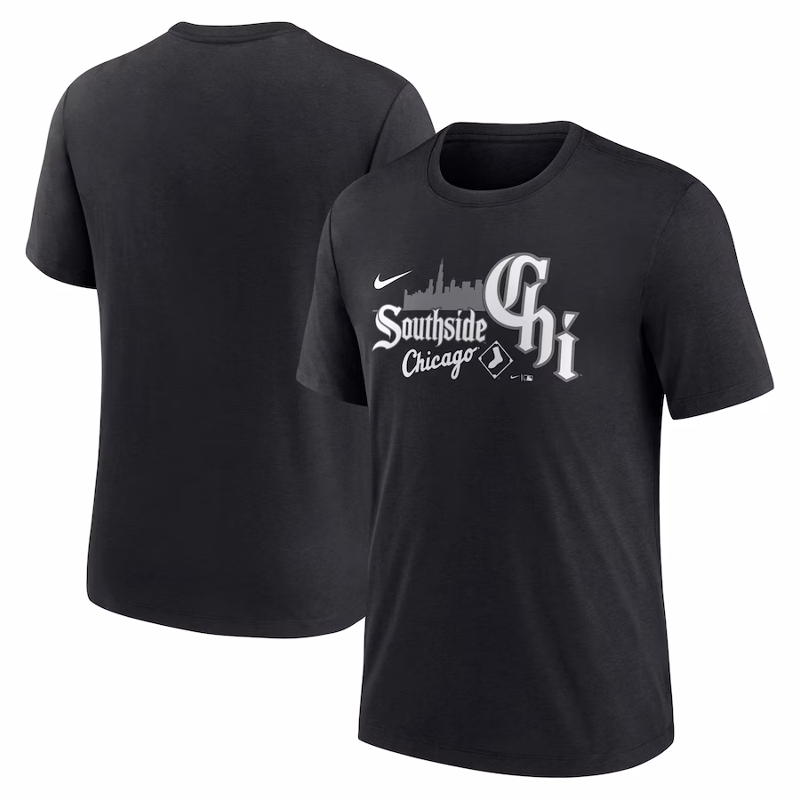 Men's Chicago White Sox Nike Black City Connect Tri-Blend T-Shirt - ujerseystore