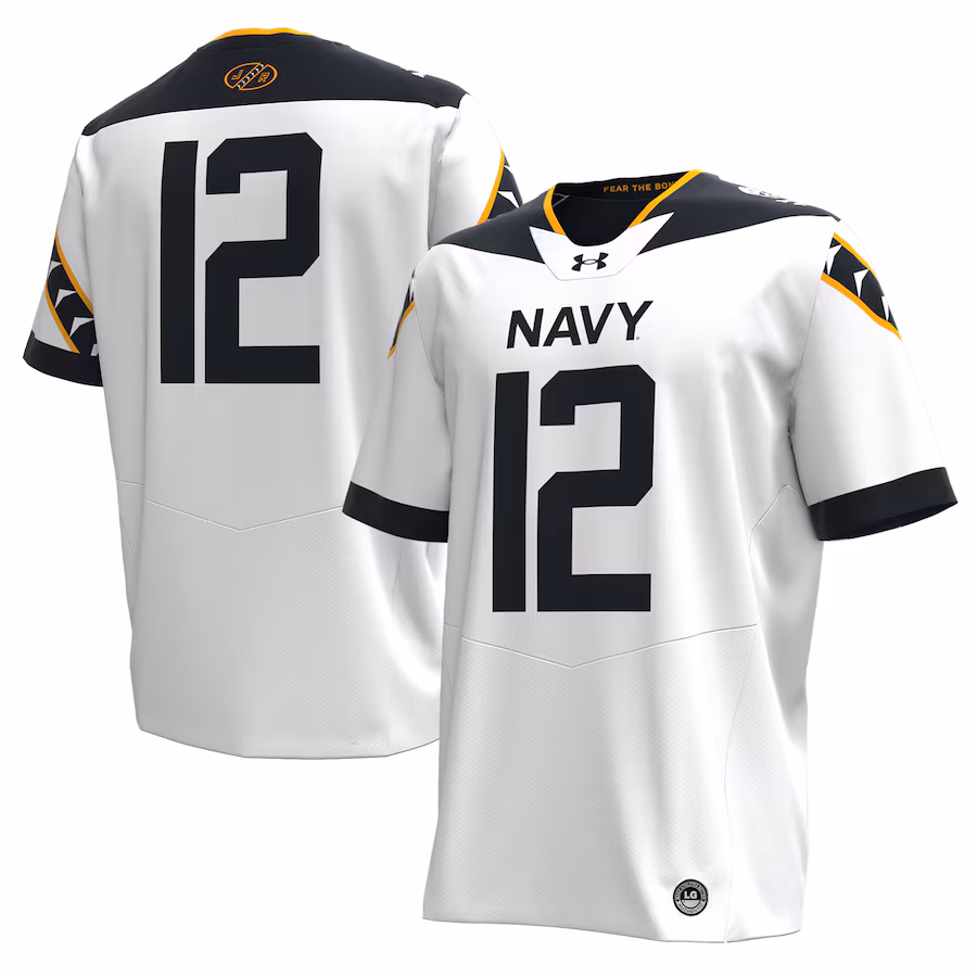 Men's Under Armour White Navy Midshipmen 2024 Rivalry Replica Jersey - ujerseystore