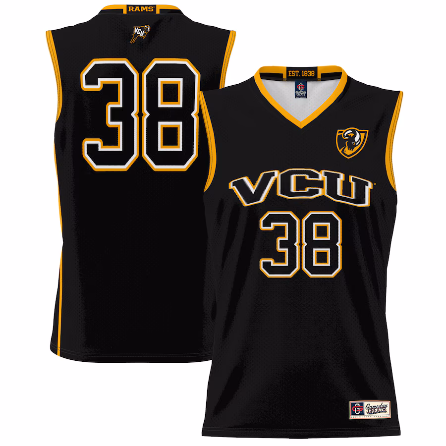 #38 VCU Rams GameDay Greats Youth Lightweight Basketball Jersey - Black - ujerseystore