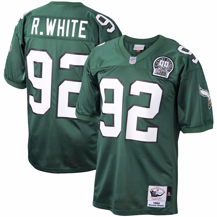 Men's Philadelphia Eagles Reggie White Mitchell & Ness Green Authentic Throwback Retired Player Jersey - ujerseystore