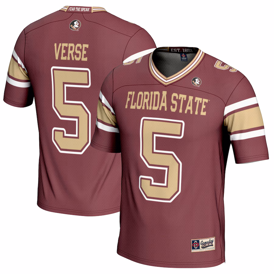 Jared Verse Florida State Seminoles GameDay Greats Youth NIL Player Football Jersey - Garnet - ujerseystore