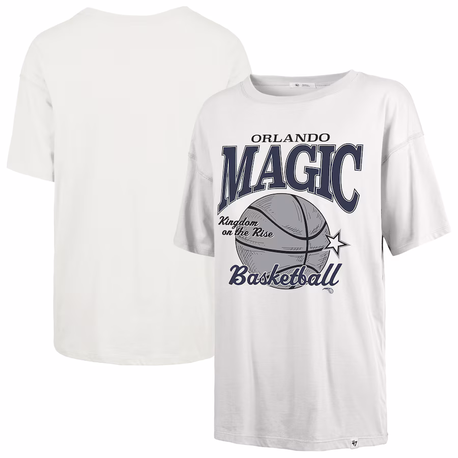 Women's Orlando Magic  '47 White City Edition Down Court Sadie T-Shirt - ujerseystore