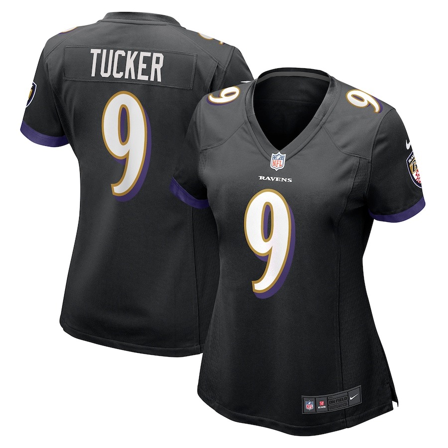 Women's Baltimore Ravens Justin Tucker Nike Black Game Jersey - ujerseystore