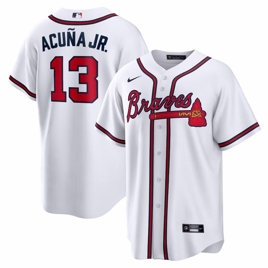 Men's Atlanta Braves Ronald Acuna Jr. Nike White Home Replica Player Name Jersey - ujerseystore