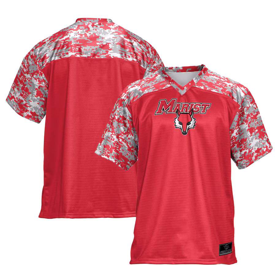 Men's ProSphere Red Marist Red Foxes  Camo Football Jersey - ujerseystore