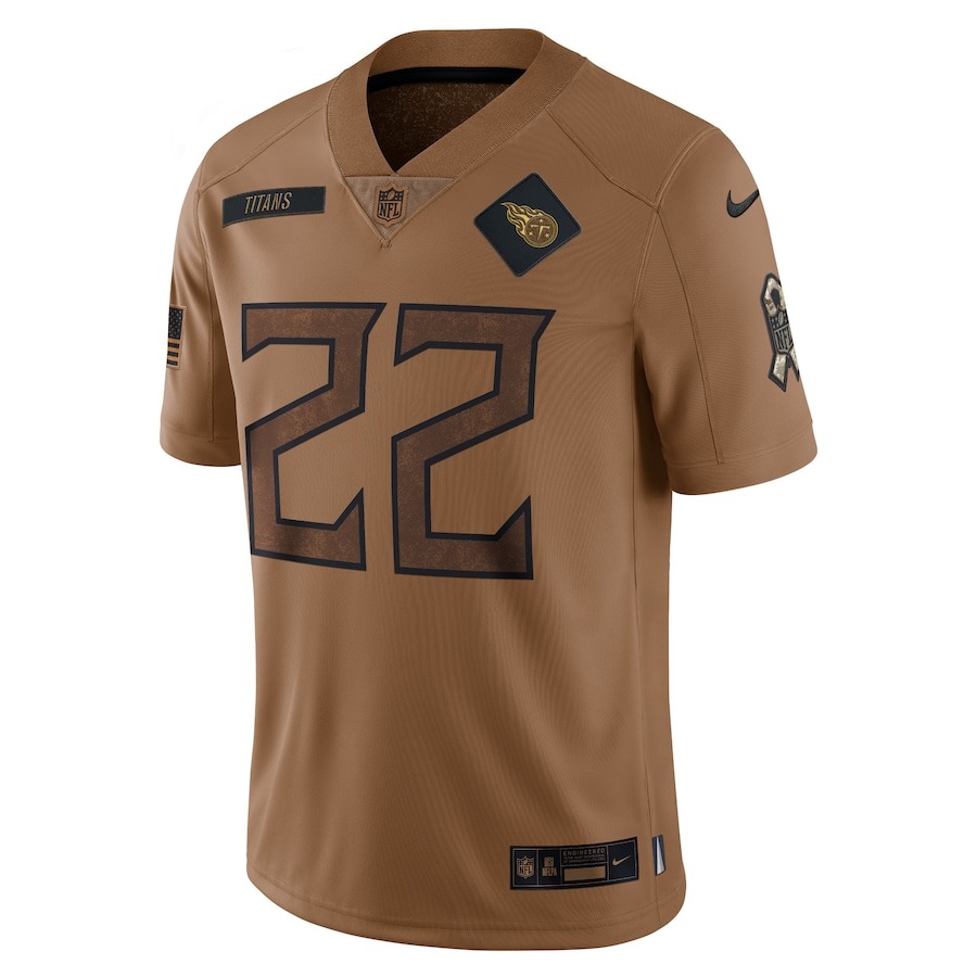 Men's Tennessee Titans Derrick Henry Nike Brown 2023 Salute To Service Limited Jersey - ujerseystore