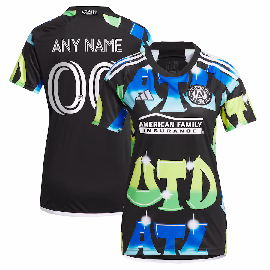 Women's Atlanta United FC  adidas Black 2023 The 404 Replica Custom Jersey - ujerseystore