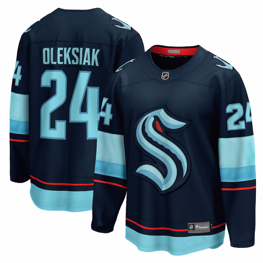 Men's Seattle Kraken Jamie Oleksiak Fanatics Deep Sea Blue Home Breakaway Player Jersey - ujerseystore