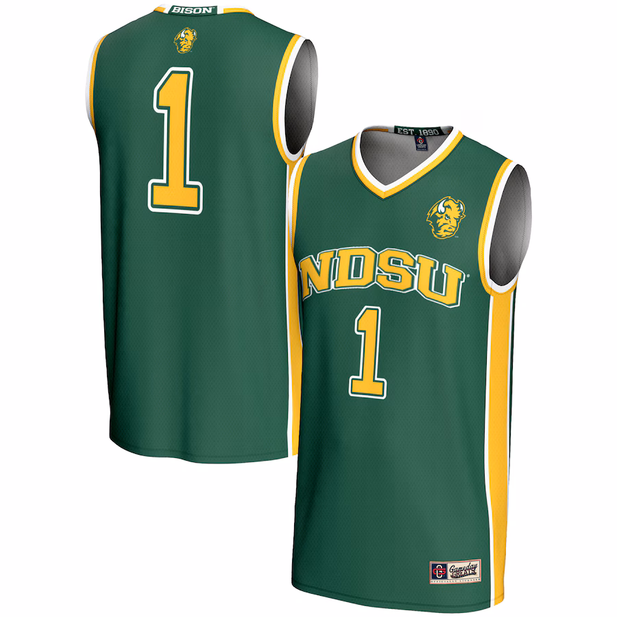 Youth GameDay Greats #1 Green NDSU Bison Lightweight Basketball Jersey - ujerseystore
