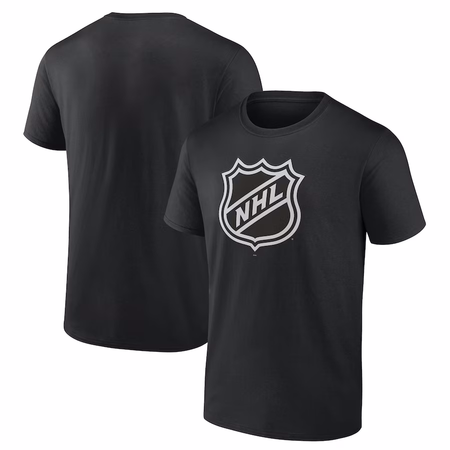 Men's Black NHL Shield Logo T-Shirt - ujerseystore