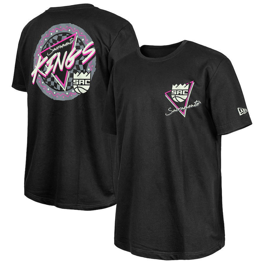 Sacramento Kings  New Era Black Glow-in-the-Dark T-Shirt - ujerseystore