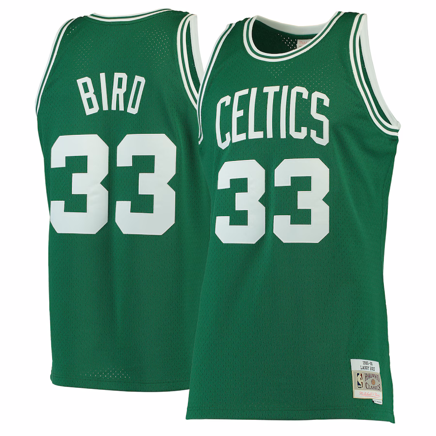 Men's Boston Celtics Larry Bird Mitchell & Ness Kelly Green Hardwood Classics Swingman Jersey - ujerseystore