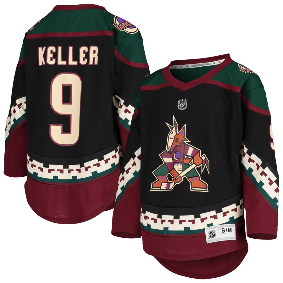 Youth Arizona Coyotes Clayton Keller Black Home Replica Player Jersey - ujerseystore