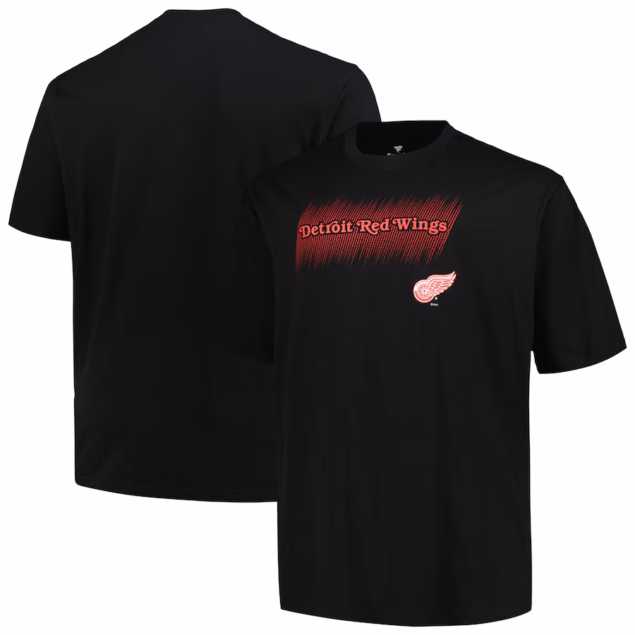Men's Detroit Red Wings Fanatics Black Big & Tall Wordmark T-Shirt - ujerseystore
