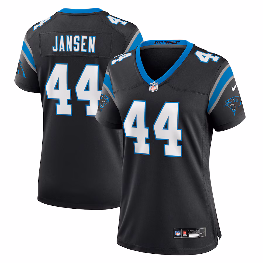 Women's Carolina Panthers J.J. Jansen Nike Black Team Game Jersey - ujerseystore