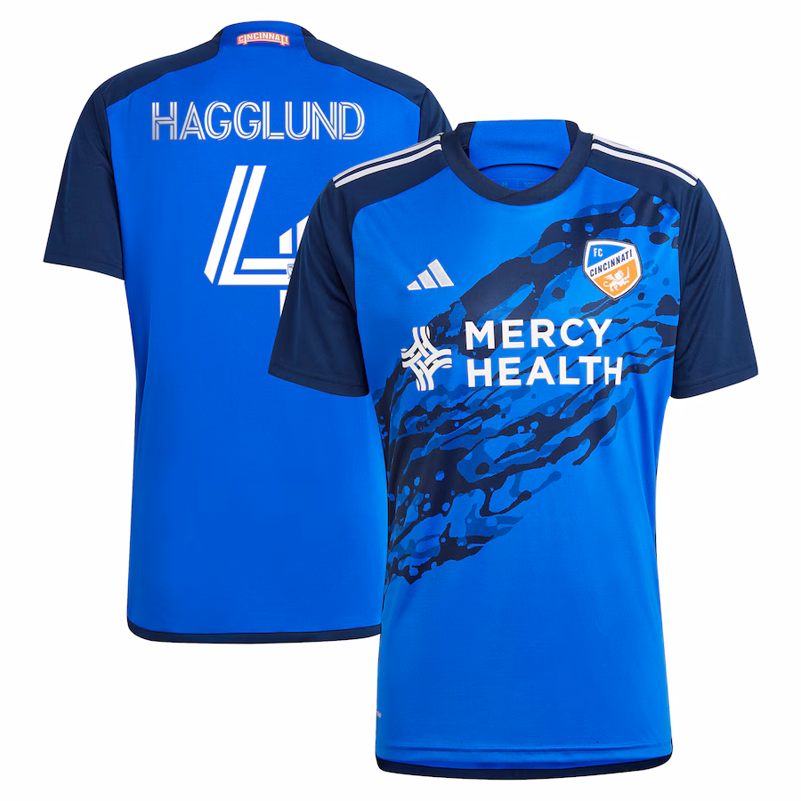 Men's FC Cincinnati Nick Hagglund adidas Blue 2023 River Kit Replica Jersey - ujerseystore