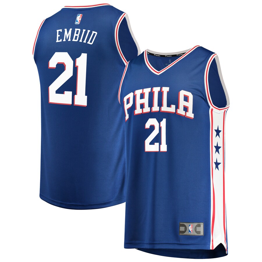 Men's Philadelphia 76ers Joel Embiid Fanatics Royal Fast Break Replica Team Color Player Jersey - Icon Edition - ujerseystore