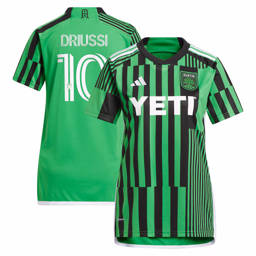 Women's Austin FC Sebastián Driussi adidas Green 2023 Las Voces Kit Replica Jersey - ujerseystore