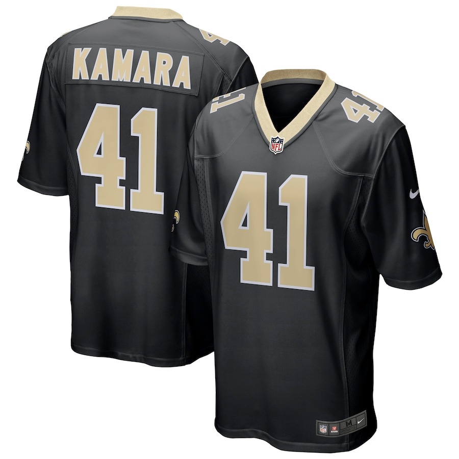 Men's New Orleans Saints Alvin Kamara Nike Black Game Jersey - ujerseystore