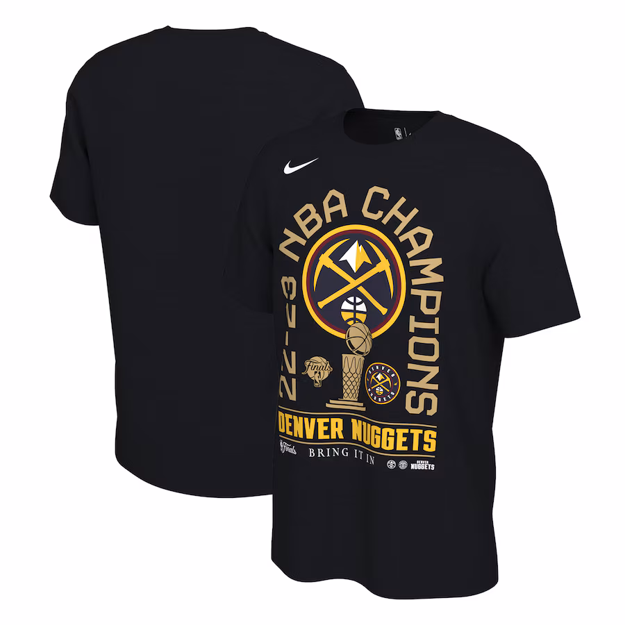 Men's Denver Nuggets Nike Black 2023 NBA Finals Champions Locker Room T-Shirt - ujerseystore