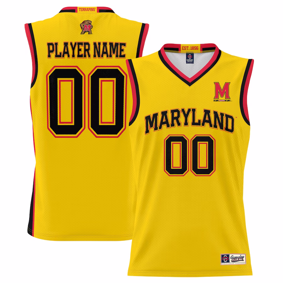 Maryland Terrapins GameDay Greats Youth NIL Pick-A-Player Lightweight Basketball Jersey - Gold - ujerseystore
