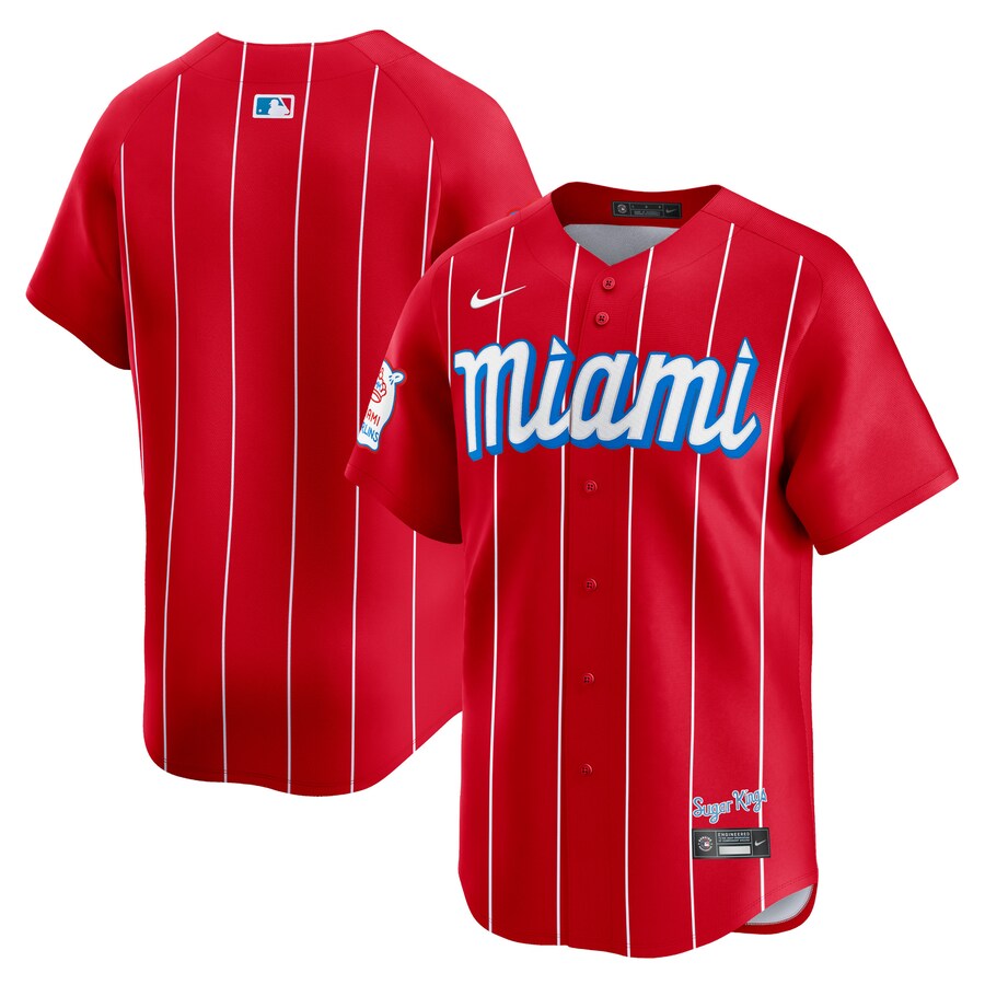 Men's Miami Marlins  Nike Red City Connect Limited Jersey - ujerseystore