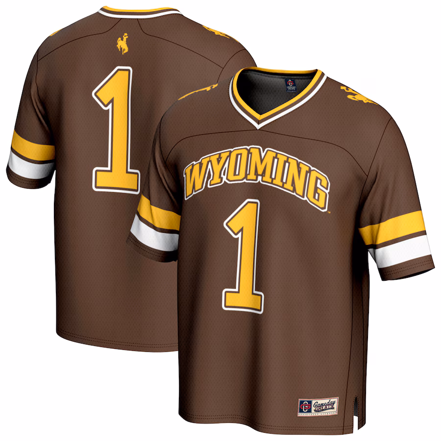 Youth GameDay Greats #1 Brown Wyoming Cowboys Collegiate Football Fashion Jersey - ujerseystore