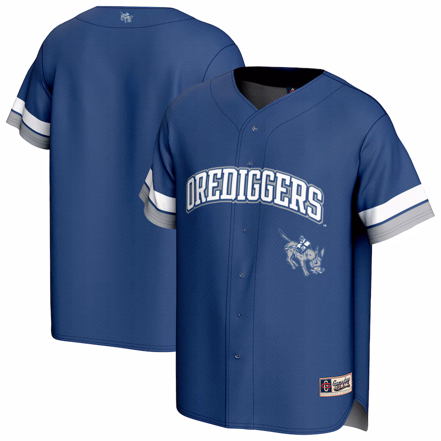 Men's GameDay Greats Blue Colorado School of Mines Orediggers Spirit Baseball Jersey - ujerseystore