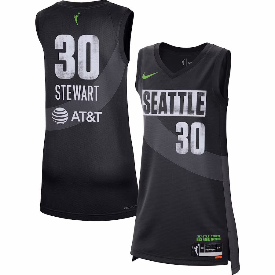 Women's Seattle Storm Breanna Stewart Nike Black 2021 Rebel Edition Victory Player Jersey - ujerseystore