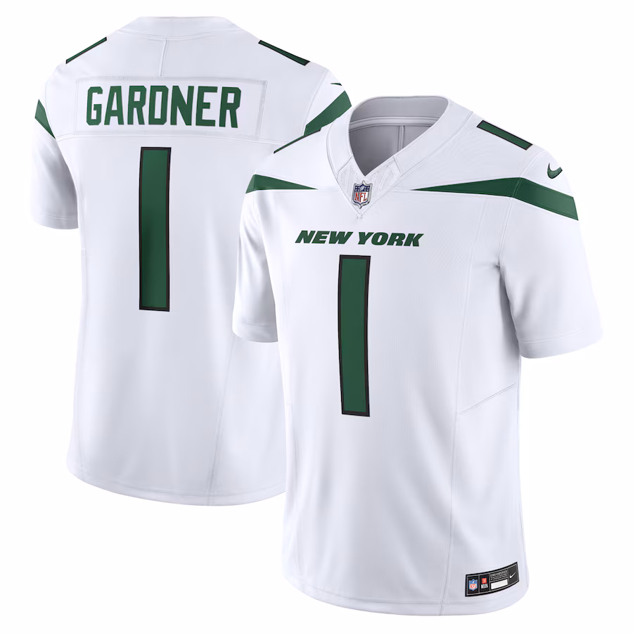 Men's New York Jets Ahmad Sauce Gardner Nike White Vapor F.U.S.E. Limited Jersey - ujerseystore
