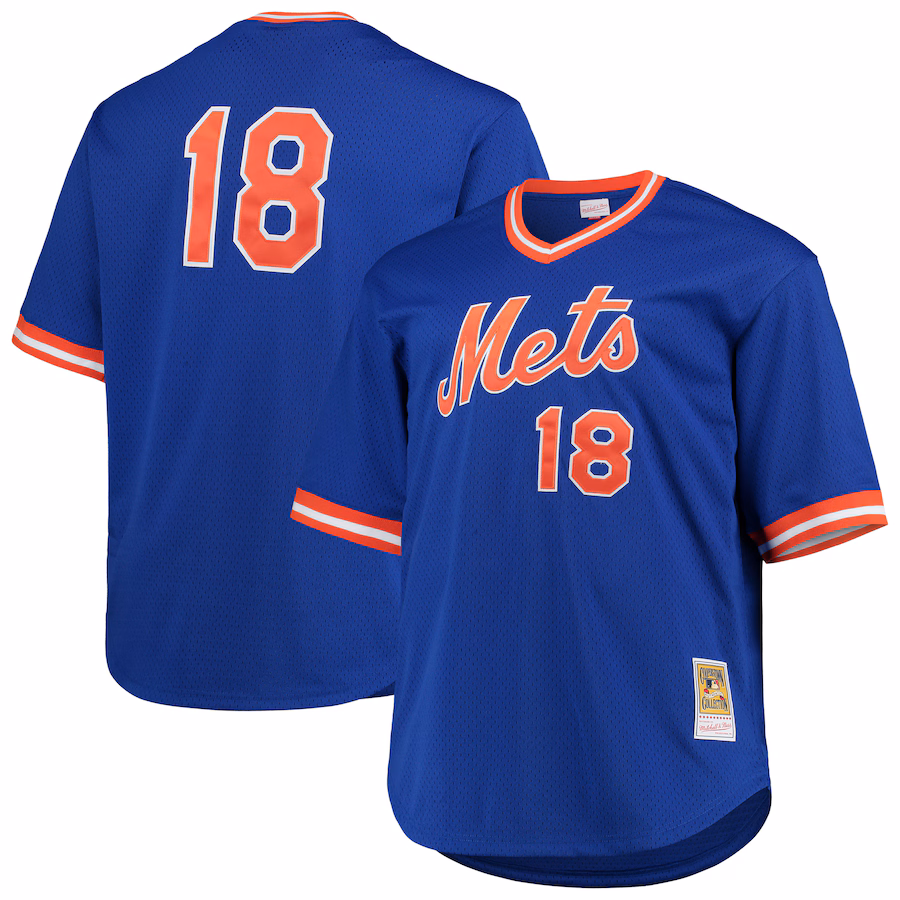 Men's New York Mets Darryl Strawberry Mitchell & Ness Royal Big & Tall Cooperstown Collection Mesh Batting Practice Jersey - ujerseystore