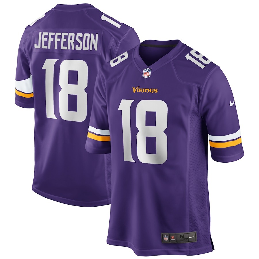 Men's Minnesota Vikings Justin Jefferson Nike Purple Player Game Jersey - ujerseystore