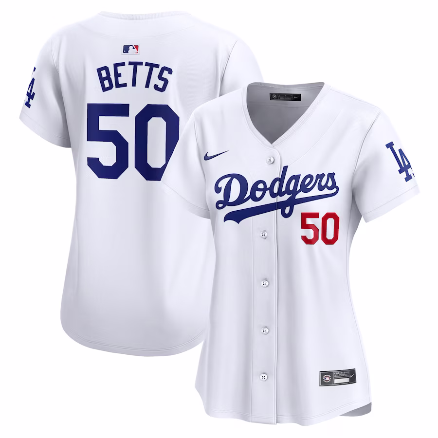 Women's Los Angeles Dodgers Mookie Betts Nike White Home Limited Player Jersey - ujerseystore