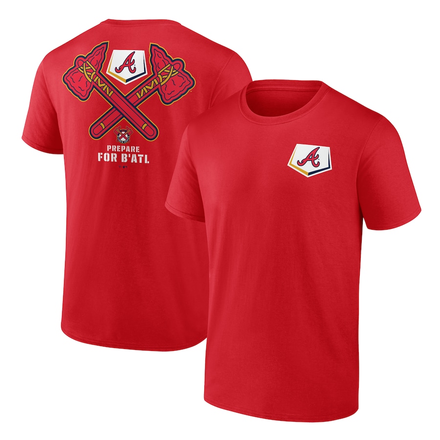 Men's Atlanta Braves Red BATL T-Shirt - ujerseystore