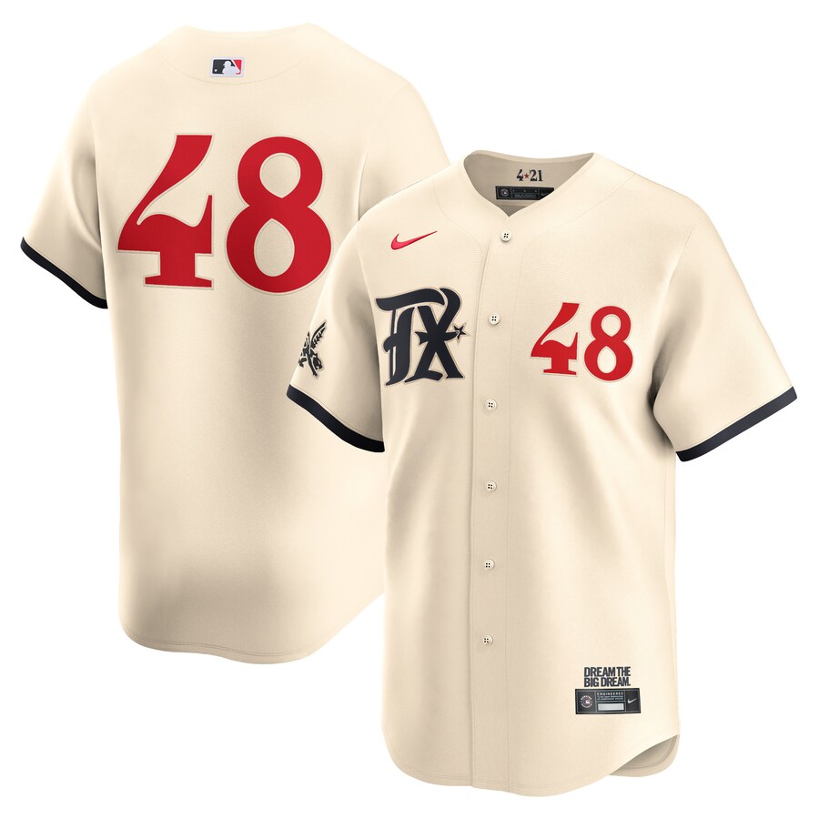 Men's Texas Rangers Jacob deGrom Nike Natural City Connect Limited Player Jersey - ujerseystore