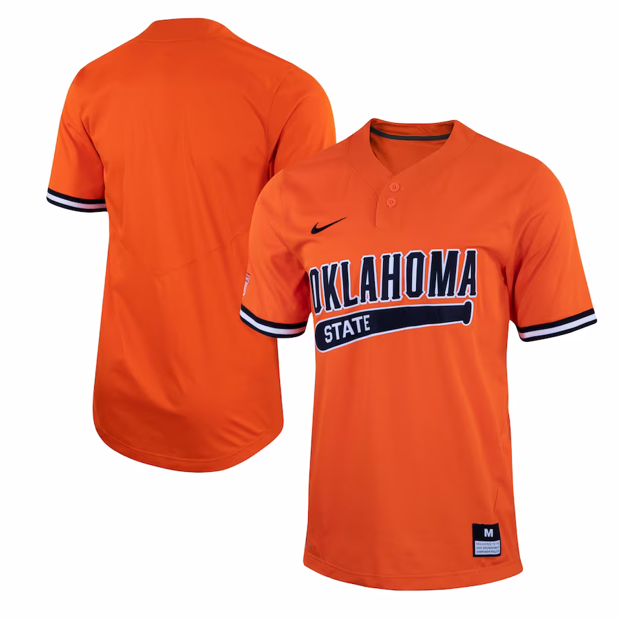 Oklahoma State Cowboys Nike Two-Button Replica Baseball Jersey - Orange - ujerseystore